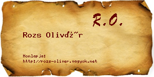 Rozs Olivér névjegykártya